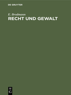 cover image of Recht und Gewalt